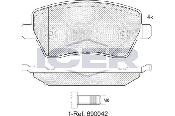Icer EV1534700 Колодки гальмівні (передні) Renault Kangoo Z.E. 11-/Zoe 12-