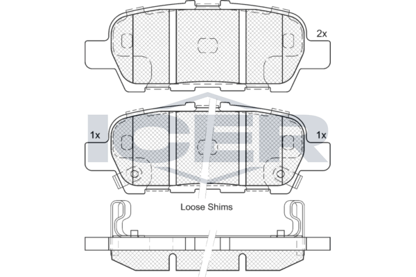 Icer EV1901203 Колодки гальмівні (задні) Nissan Leaf 10-/NV200 e-NV 14-