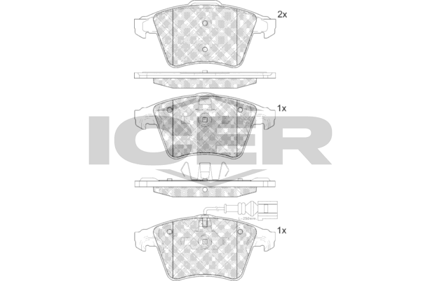 Icer LM1778071 Колодки гальмівні (передні) VW T5/Multivan V 03-15/Touareg 03-10 (+датчик)