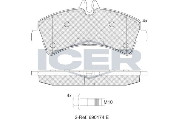 Icer LM1849 Колодки гальмівні (задні) MB Sprinter (906) 411-519CDI/VW Crafter 30-35/30-50 06- (спарк