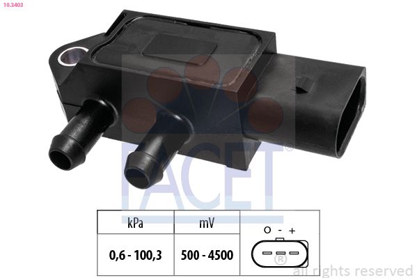 10.3403 FACET Датчик тиску вихлопних газів MAZDA 3 IV 1.8 SKYACTIV-D 01/19/