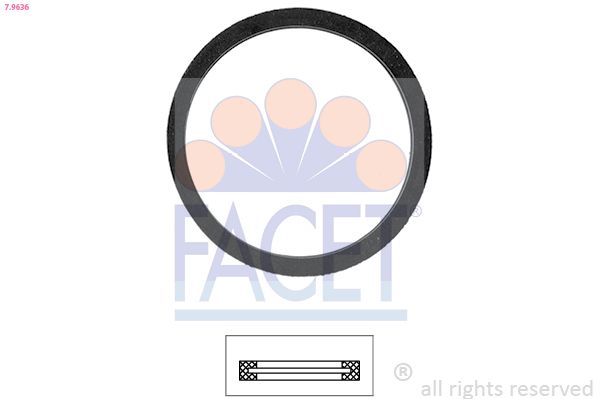 7.9636 FACET Прокладка термостата (guarnizione / thermostat gasket) RENAULT / NISSAN