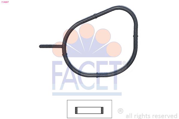7.9697 FACET Прокладка термостата (guarnizione / thermostat gasket) FORD / VOLVO