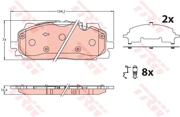 GDB2190  TRW - Гальмівні колодки до дисків
