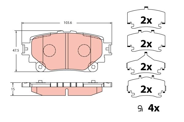 GDB2343  TRW - Гальмівні колодки до дисків