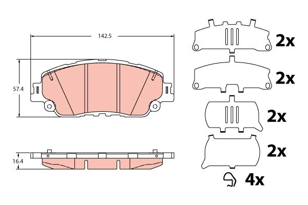 GDB2354  TRW - Гальмівні колодки до дисків