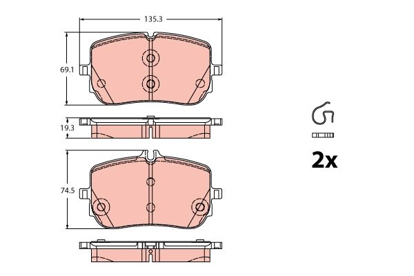 GDB2433  TRW - Гальмівні колодки до дисків
