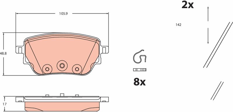 GDB2553  TRW - Гальмівні колодки до дисків