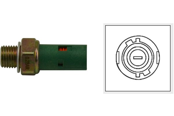 KAVO PARTS EOP6501 Датчик тиску оливи Renault Master/Trafic 1.9-2.0 dCi 00- (0.2 bar) (зелений)