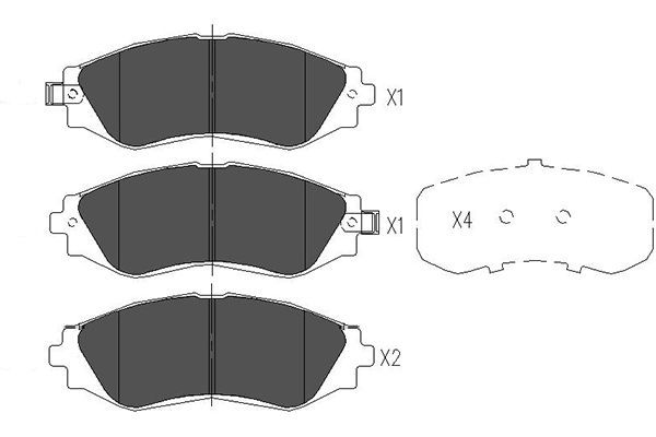 KAVO PARTS KBP1001 Комплект гальмівних накладок, дискове гальмо