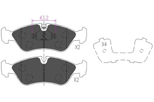 KAVO PARTS KBP1004 Комплект гальмівних накладок, дискове гальмо