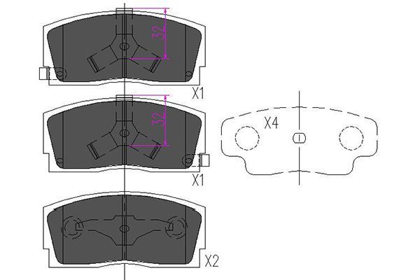 KAVO PARTS KBP1501 Комплект гальмівних накладок, дискове гальмо