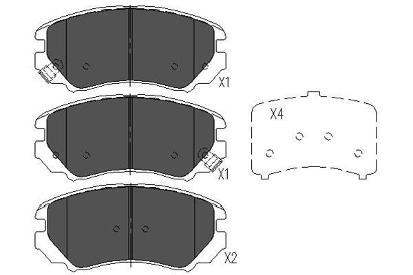 KAVO PARTS KBP3008 Комплект гальмівних накладок, дискове гальмо
