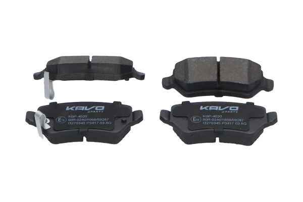 KAVO PARTS KBP4020 Комплект гальмівних накладок, дискове гальмо