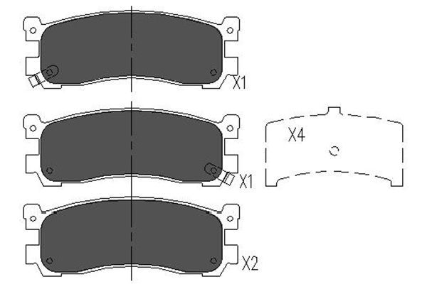 KAVO PARTS KBP4556 Комплект гальмівних накладок, дискове гальмо