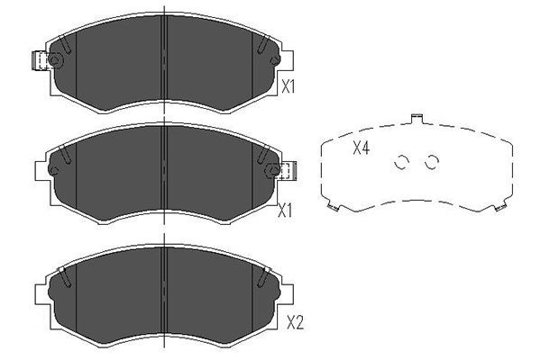 KAVO PARTS KBP7504 Комплект гальмівних накладок, дискове гальмо
