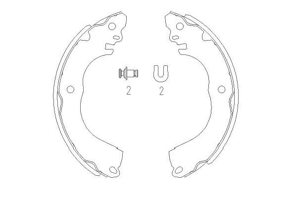 KAVO PARTS KBS7416 Колодки гальмівні (задні) Citroen C-zero/Peugeot Ion 10- (203.2x30) (барабанні)