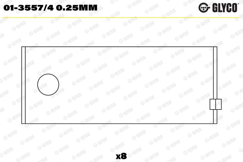 Glyco 0135574025MM Вкладиші шатунні FORD 0,25mm 1,3/1.4/1.6 CVH -96 (вир-во GLYCO)