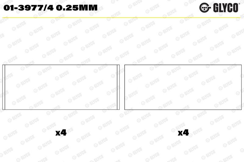 Glyco 0139774025MM Вкладиші шатунні RENAULT 0,25 мм 1.2 D4F/D7F 96- (вир-во GLYCO)