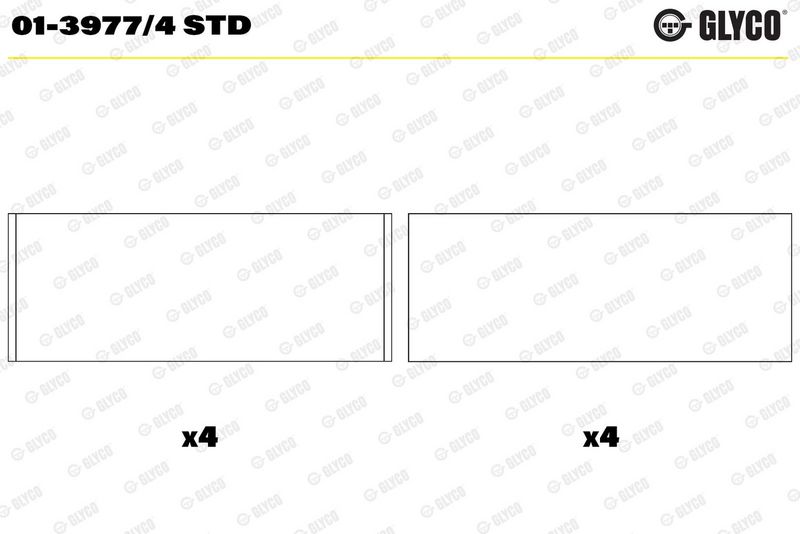 Glyco 0139774STD Вкладиші шатунні RENAULT STD 1.2 D4F/D7F 96- (вир-во GLYCO)