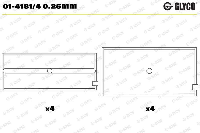 Glyco 0141814025MM Вкладиші шатунні CITROEN CRD90/CRD93/M22/M25 (вир-во GLYCO)