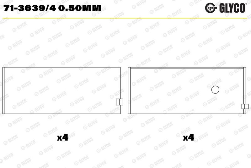 Glyco 7136394050MM Вкладиші шатунні OPEL PL 0,50 1,2/1,3/1,4/1,6/1,8 (вир-во GLYCO)