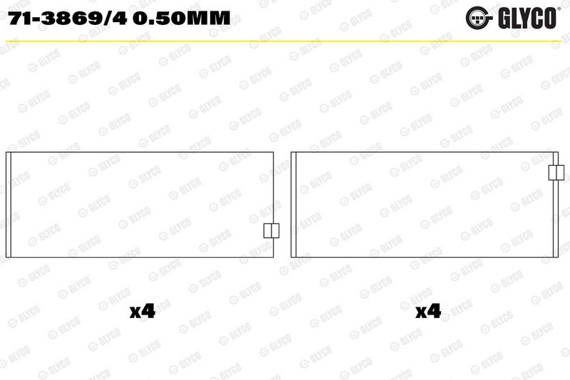 Glyco 7138694050MM Вкладиш підшипника шатуна