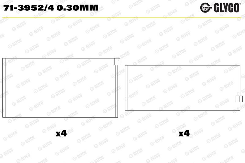 Glyco 7139524030MM Вкладиші шатунні PSA 0,30 2,0TDCi/2,2HDi DW10ATED4/DW10BTED4/DW12TED SPUTTER (вир