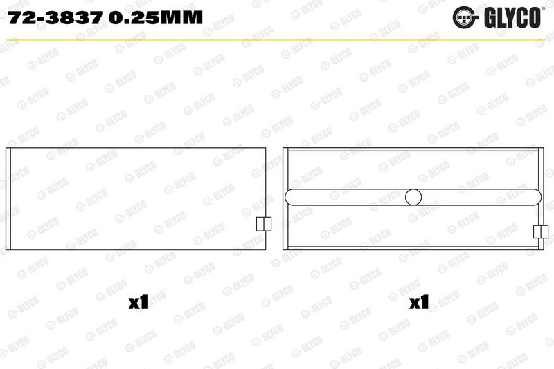 Glyco 723837025MM Вкладиш підшипника колінчатого вала
