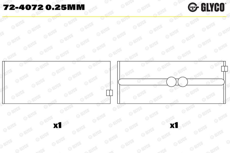Glyco 724072025MM Вкладиш підшипника колінчатого вала