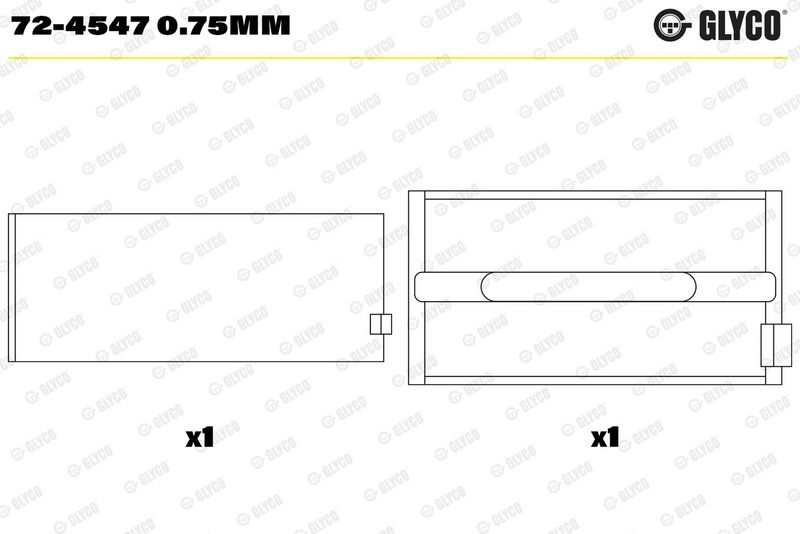 Glyco 724547075MM Вкладиш підшипника колінчатого вала