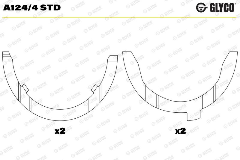 Glyco A1244STD Півкільця упорні VAG STD 2,5TDi T4/LT (вир-во GLYCO)
