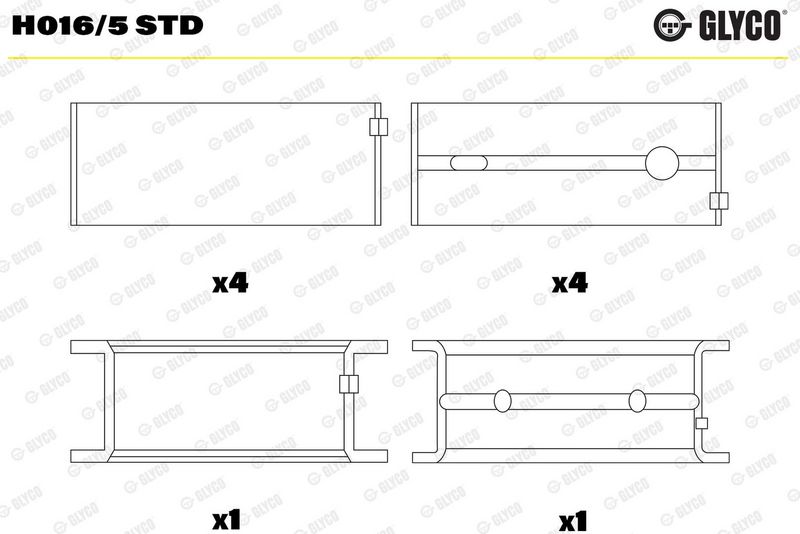 Glyco H0165STD Вкладиш підшипника колінчатого вала