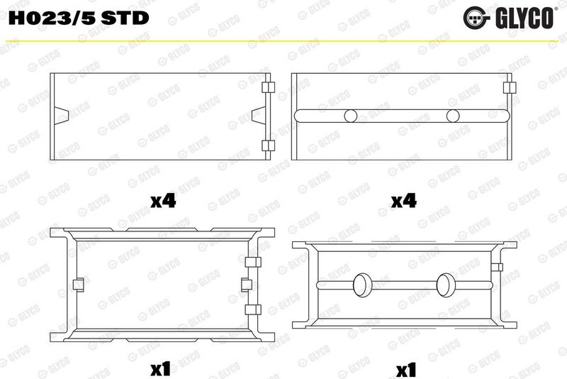 Glyco H0235STD Вкладиш підшипника колінчатого вала
