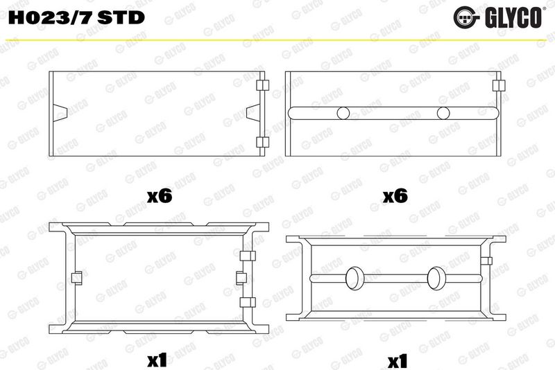 Glyco H0237STD Вкладиші корінні BMW HL STD M20/M21/M50/M51/M52/M54/M57 із двома замками (вир-во GLYC