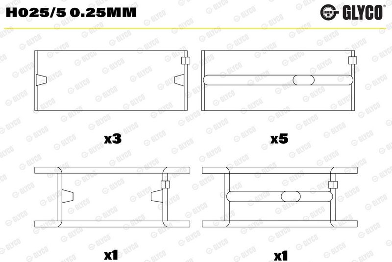 Glyco H0255025MM Підшипник колінчатого вала