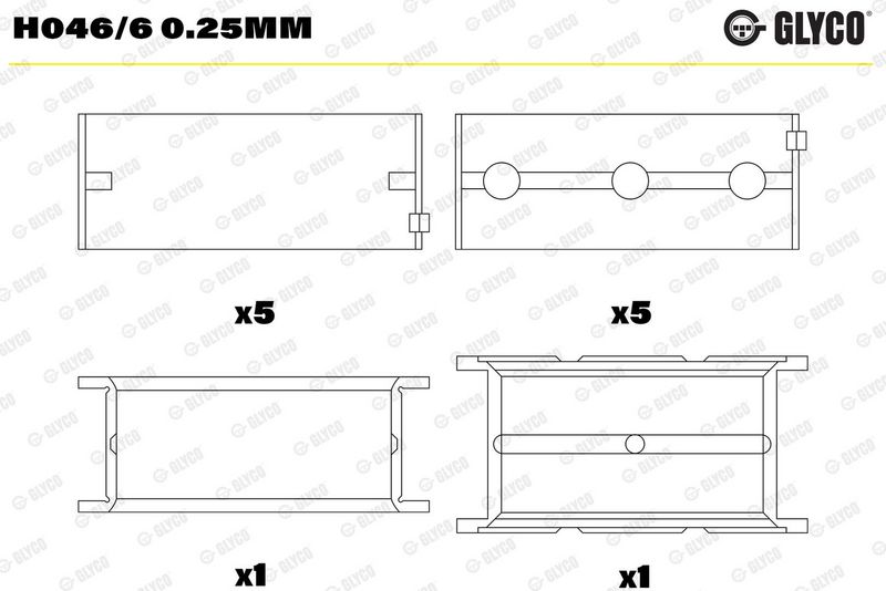 Glyco H0466025MM Вкладиш підшипника колінчатого вала