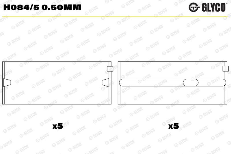 Glyco H0845050MM Вкладиші корінні VAG 0,50 1.6D/TD/1.7D/1.9D/TD (вир-во GLYCO)