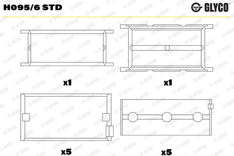 Glyco H0956STD Вкладиш підшипника колінчатого вала