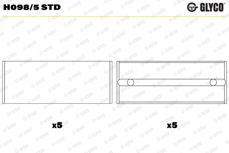 Glyco H0985STD Вкладиш підшипника колінчатого вала