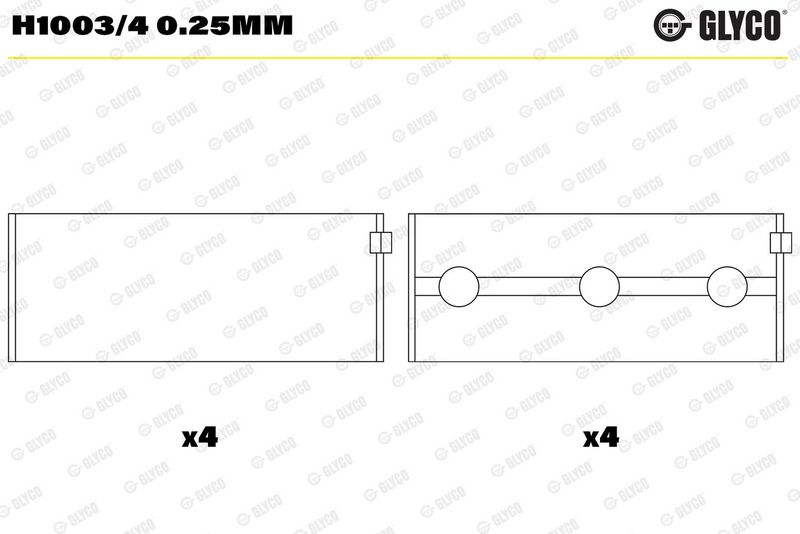 Glyco H10034025MM Вкладиш підшипника колінчатого вала