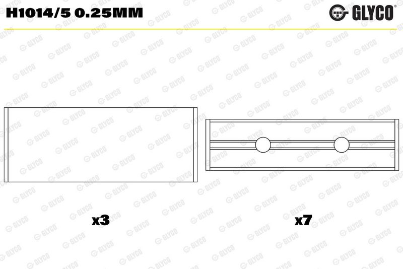 Glyco H10145025MM Вкладиші корінні RENAULT 0,25 mm 1,6 K7M 96- (вир-во GLYCO)