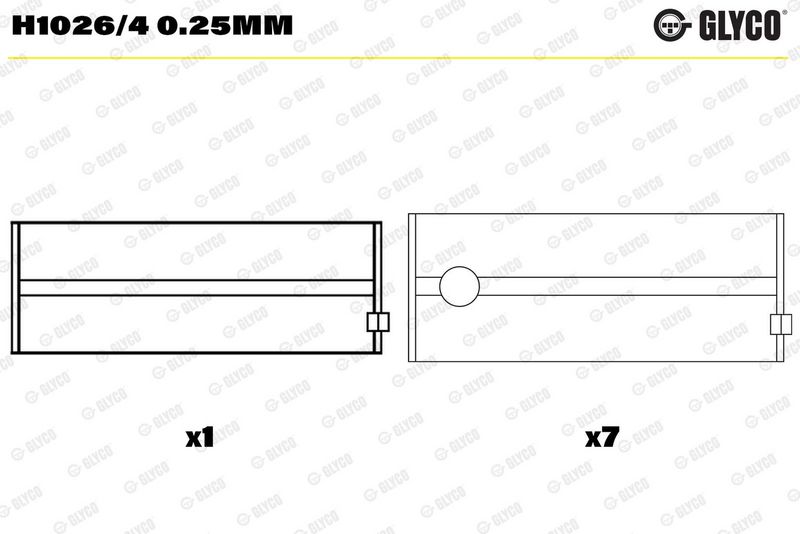 Glyco H10264025MM Вкладиш підшипника колінчатого вала