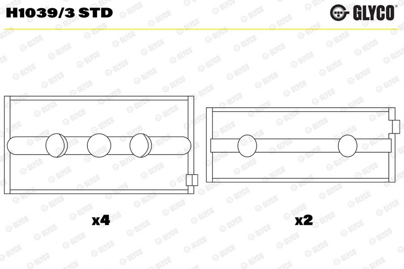 Glyco H10393STD Вкладиш підшипника колінчатого вала