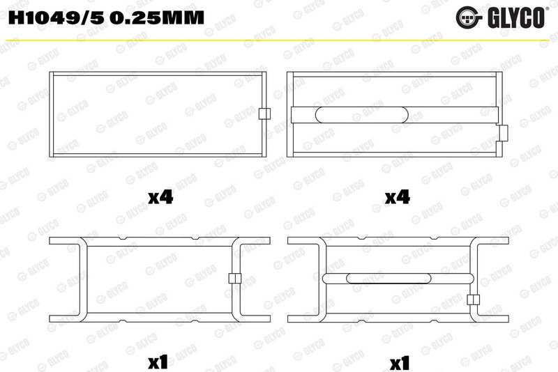 Glyco H10495025MM Вкладиш підшипника колінчатого вала