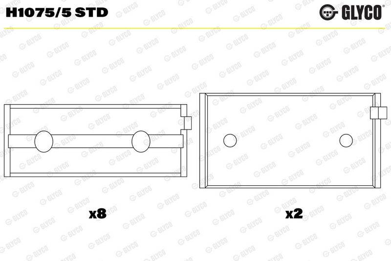 Glyco H10755STD Вкладиші корінні FIAT STD 1,4/1,6 16V( вир-во GLYCO)