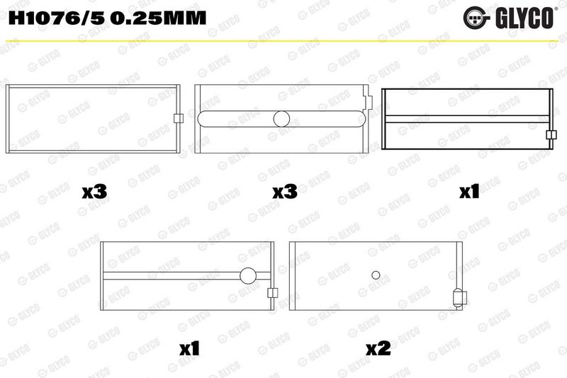 Glyco H10765025MM Вкладиші корінні FORD TRANSIT HL 0,25 2,5D (вир-во GLYCO)