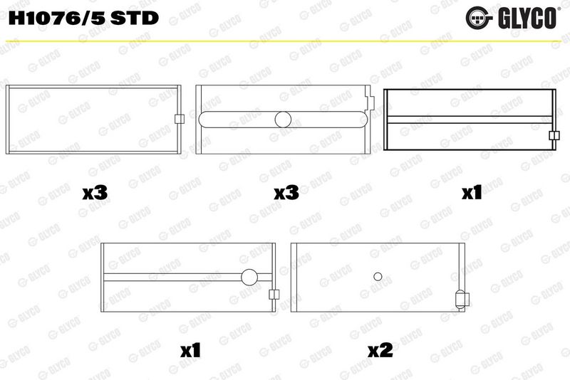Glyco H10765STD Вкладиші корінні FORD TRANSIT HL STD 2,5D (вир-во GLYCO)