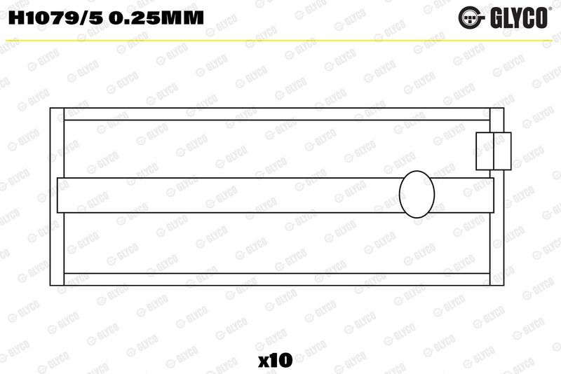 Glyco H10795025MM Вкладиші корінні FORD 1.1/1.3/1.4/1.6 CVH -90 (вир-во GLYCO)