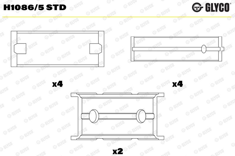 Glyco H10865STD Вкладиші корінні FORD STD 1,6-2,0 16V (вир-во GLYCO)